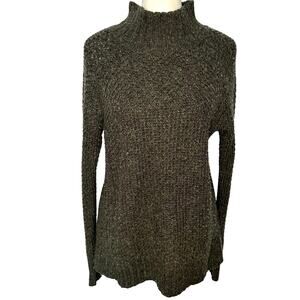 American Eagle Gray Knit Mock Neck Oversized Small Sweater